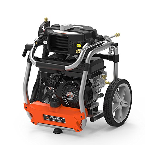 YARD FORCE YF3200 3200 Psi Gas Pressure Washer, 2.5 GPM, RollCage Frame, Folding Handle, One