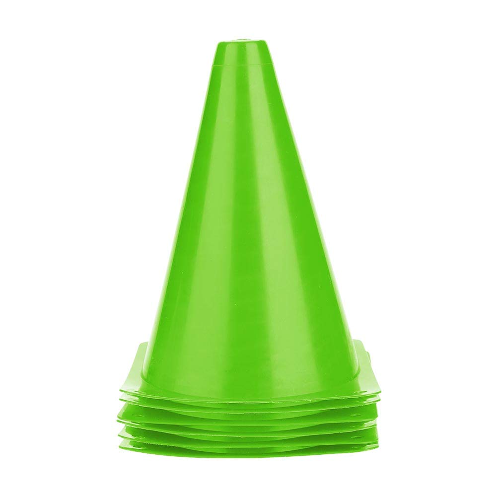 6Pcs 18cm Football Training Cone Plastic Soccer Cone Markers Football Marking Holder Accessory(Green)