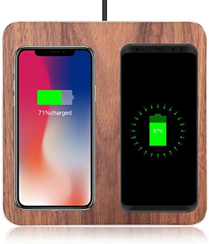 Dual Wireless Charger, BNEST Wireless Charger Charging Station for iPhone X iPhone 8/8 Plus Samsung Galaxy S9 Note 8 S8 S7 S6 Edge &amp; All Qi-Enabled Devices