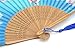 OMyTea® Hand Held Silk Folding Fans with Bamboo Frame - with a Fabric Sleeve for Protection for Gifts - 100% Handmade Oriental Chinese/Japanese Vintage Retro Style - for Women Ladys Girls (WZS-33)