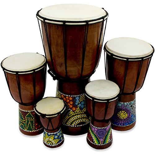 6" Wooden Djembe Doumbek Darbuka Hand Drum Egyptian Design Pattern
