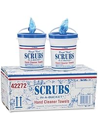 SCRUBS 42272CT Hand Cleaner Towels, 72 /Tub, 6 /CT,Blue