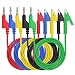 Sumnacon Multimeter Banana Plug to Crocodile Alligator Clip Test Probe, 5PCS 4mm Stackable Colorful Silicone Banana Plug to Alligator Clip Test Probe Lead Wire Cable 1M