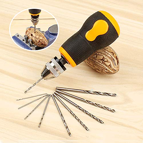 image for YYGJ Hand Drill Bits Set,Manual Tool Precision Pin Vises with 10pcs Tw
