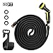 50ft Garden Hose - Upgraded Expandable Garden Hose, Water Hose with Triple Latex Core, 3/4 Solid Brass Fittings -Flexible Water Hose with 9 Spray Pattern Nozzle, Carrying Bag and Hanger- No-Kink