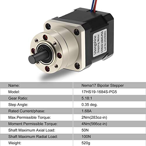 Usongshine 27:1 Planetary Gearbox Nema 17 Stepper Motor DIY CNC 3D Printer