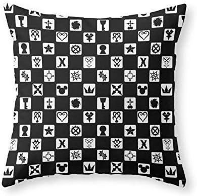 imouSde Kingdom Hearts Grid Decorative Throw Pillow Covers 18x18 Farmhouse Couch Cushion Covers Gifts for Girls,for Women,for Mom
