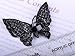 Alilang Womens Gunmetal Tone Shine Black Purple Pink Crystal Rhinestones Flying Butterfly Insect Adjustable Ring