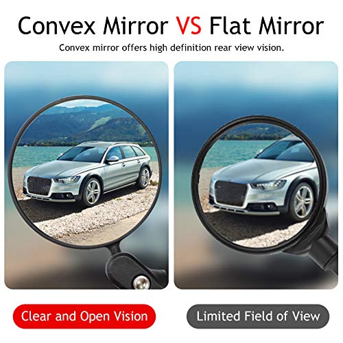 EUNEWR 2 stuks fietsspiegels, universeel, verstelbaar, 360° groothoek, voor 17,4-22 mm vlakke fietsstuur, voor kinderen… - Image 5