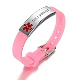 HEABY Medical Alert Customized ID Bracelet Free Custom Engraving Personalized Gift Adjustable Wristband for Men Women in Emergency First Aid