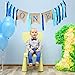 SATINIOR First Birthday Banner 1st Birthday Decoration Boy Supplies includes Baby Photo Banner 12 Months Banner and 1st Birthday Bunting Garland for Baby Birthday