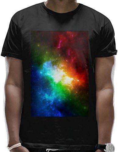 colorful Starry Sky Funny Men's Basic Round Neck Short Sleeve T-Shirt Top Tee Casual Gym Shirts