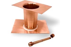 Rain Chains by JASINC Rain Chain Adapter for Roof Gutter Downspout/Installer/Reducer Pure Copper 2" Dia JAS9001C