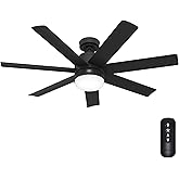 Hunter Brazos Outdoor with LED Light 52 inch Matte Black - Matte Black