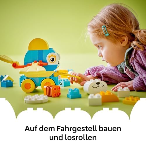 DUPLO Town Tiere auf Rädern 3-in-1-Set - Montessori Spielzeug zum Bauen von Ente, Fisch oder Hund mit Rädern und Ziehgriff - Geschenk für Mädchen und Jungen ab 2 Jahren - 10448