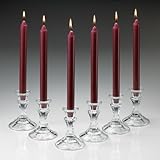 Elegant Wine Red Unscented Taper Candles 10 Inch Tall 3/4 Inch Thick Set of 10 Burn 8 Hours