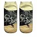Womens Girls 3D Novelty Funny Cat Dog Crazy Cute Cartoon Low Cut Ankle Socks