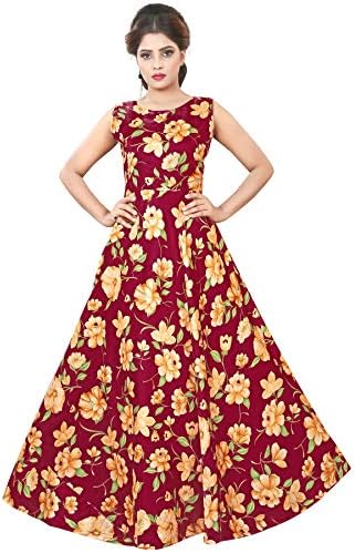 Clothfab Women's Cotton Digital Printed Anarkali Long Gown