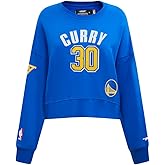 Pro Standard Womens NBA Golden State Warriors Stephen Curry #30 Classic Player Crewneck Sweatshirt Royal Blue Xs