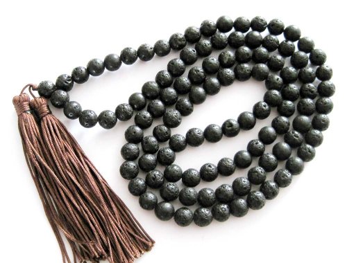 8mm 108 black stone beads buddhist prayer mala necklace