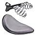 KaTur Black Leather Solo Seat 3Inch Spring Mounting Bracket Kit for Harley Harley Honda Yamaha Kawasaki Suzuki Sportster Bobber Chopper