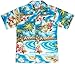 RJC Boys Hibiscus Hawaiian Island Shirt in Turquoise - 12