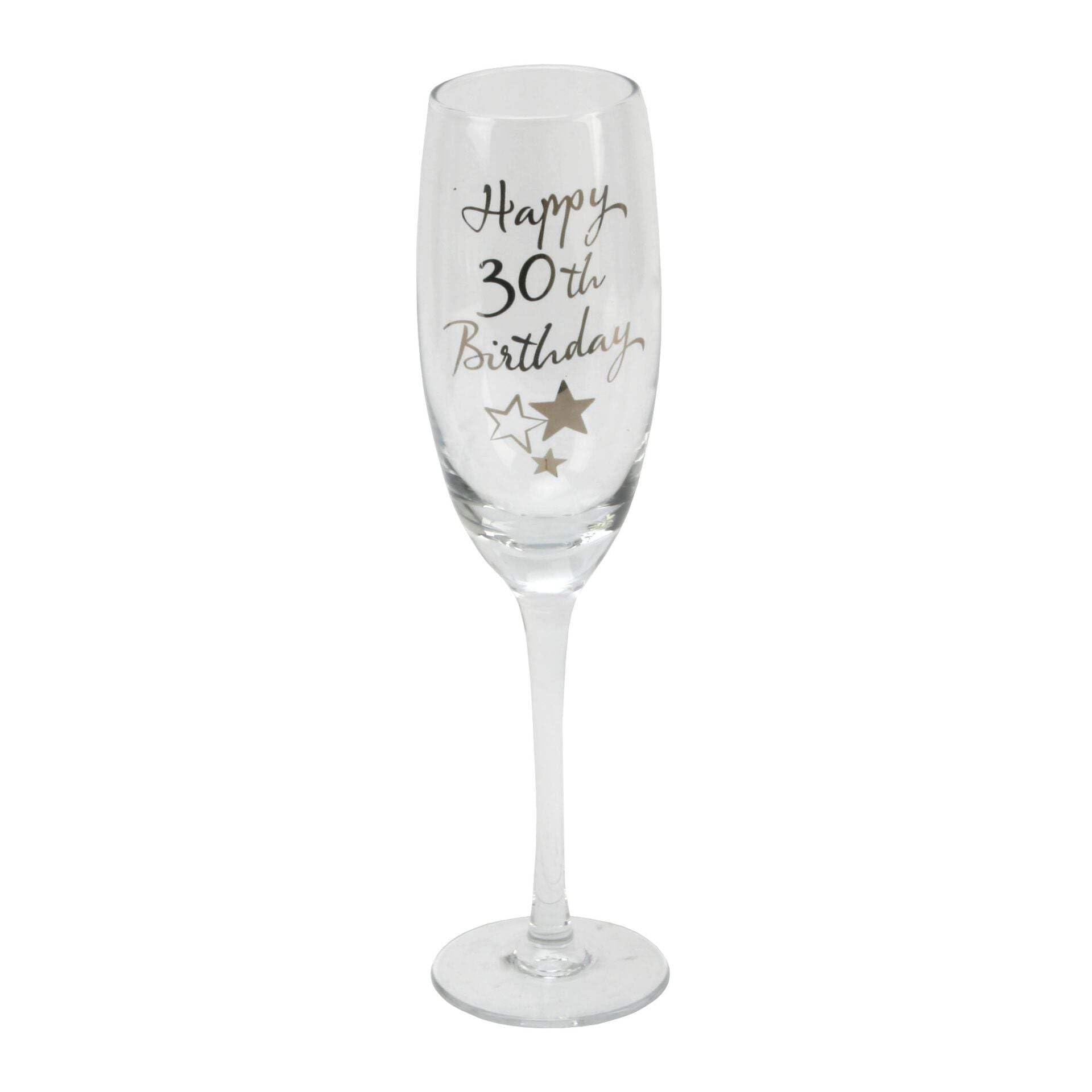 30th Birthday Stars Champagne Flute Glass Gift