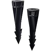 COLOER Landscape Lights 8 Inch In-Ground Stake Spikes Replacement 1/2" NPS Thread with Side Wire Way Medium Size, Heavy Duty Universal Slot Large Ground Post for Outdoor Garden Lights(2 Pack)