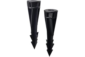 COLOER Landscape Lights 8 Inch In-Ground Stake Spikes Replacement 1/2" NPS Thread with Side Wire Way Medium Size, Heavy Duty Universal Slot Large Ground Post for Outdoor Garden Lights(2 Pack)