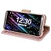 Arae Case Compatible for Samsung Galaxy S8, [Wrist Strap] Flip Folio [Kickstand Feature] PU leather wallet case with ID&Credit Card Pockets [Not for Galaxy S8 plus] (Rosegold)