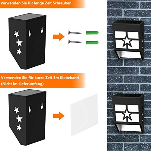 Solarlampen für Außen, Gartenbeleuchtung Soalrbeleuchtung für Außen, Wandleuchte Wandlampe LED Solarleuchte Außenleuchte… – Bild 6