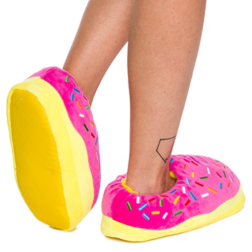 Silver Lilly Novelty Slippers Plush Donut Dessert Food Import It All