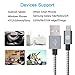 SGIN Micro USB Cable,3-Pack 6ft Nylon Braided Charging Cord - Extra Long USB 2.0 Sync and Charge for Android Devices, Samsung Galaxy, Sony, Motorola Nokia,and More(D Grey White)