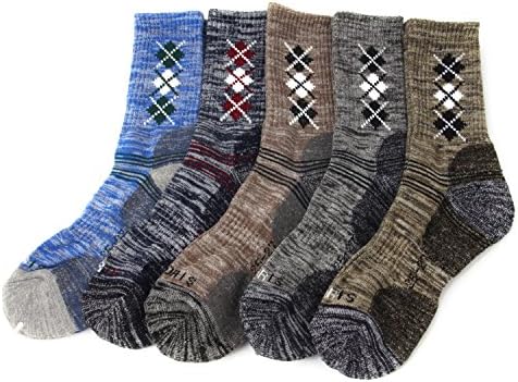5Pack Men's Multi Performance Cushion Hiking/Outdoor Crew Socks Year Round; 5Pack Men's Multi Performance Cushion Hiking/Outdoor Crew Socks Year Round; 5-10