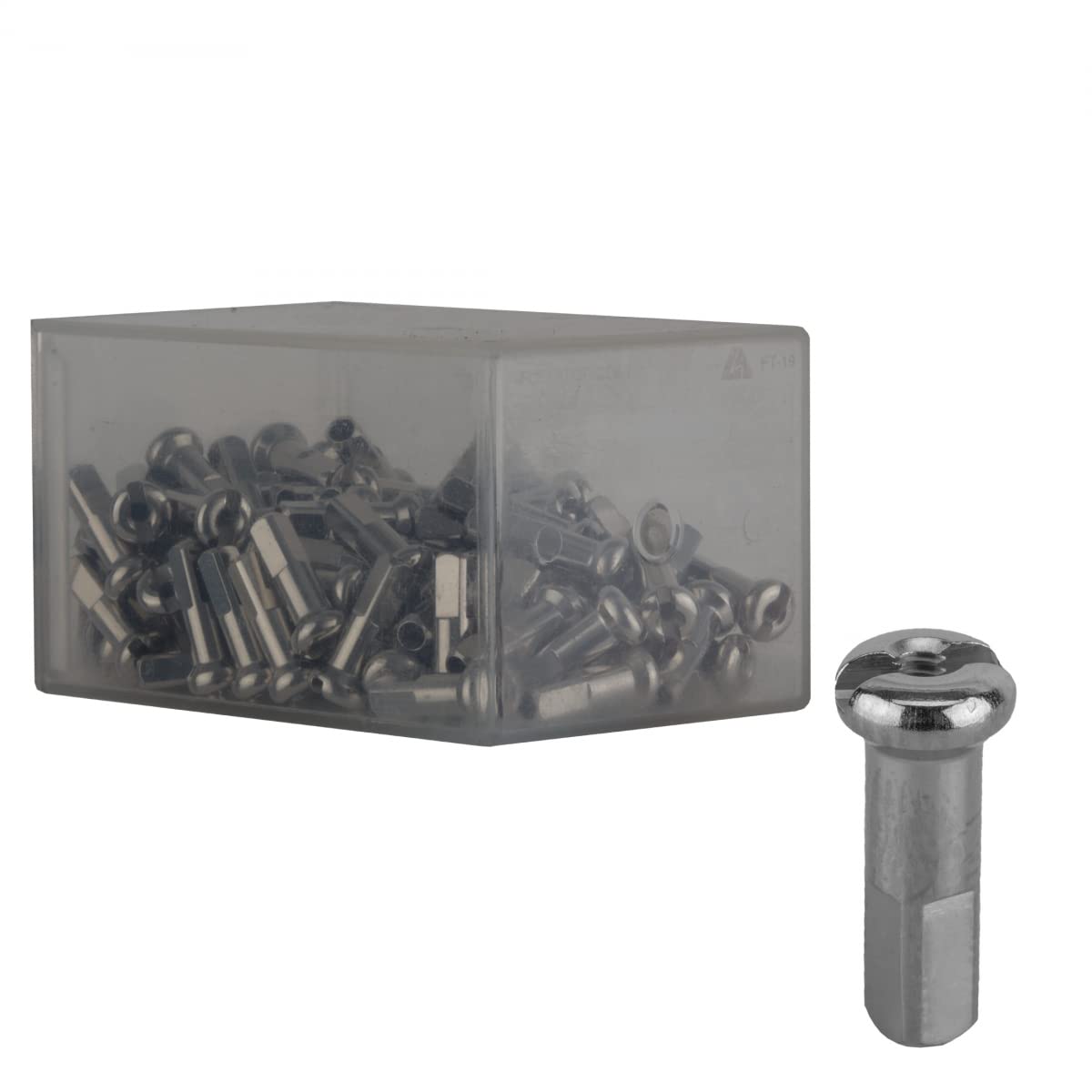DT Swiss 2 x 14 mm brass nipples silver (box of 100)