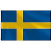 Swedish Flag 3x5 FT Heavy Duty Sweden Flag Double Stitched Vivid Color Fade Proof Outdoor Decor With Brass Grommets(Sweden)