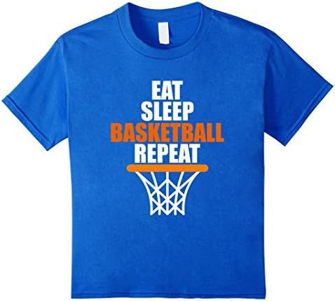 Kids Eat. Sleep. Basketball. Repeat. T shirt for basketball fans 12 Royal Blue