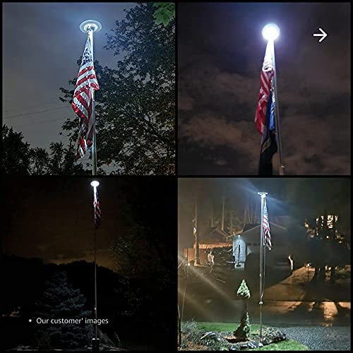 Deneve Flag Pole Light Solar Powered 40 Hours Solar LED Light at