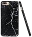 A-Focus Case for iPhone 8 Plus Black Case, iPhone 7 Plus Case Marble, IMD Design Stone Pattern Texture Soft Flexible TPU Slim Fit Cover Case for iPhone 7 Plus 8 Plus 5.5 inch Glossy Black