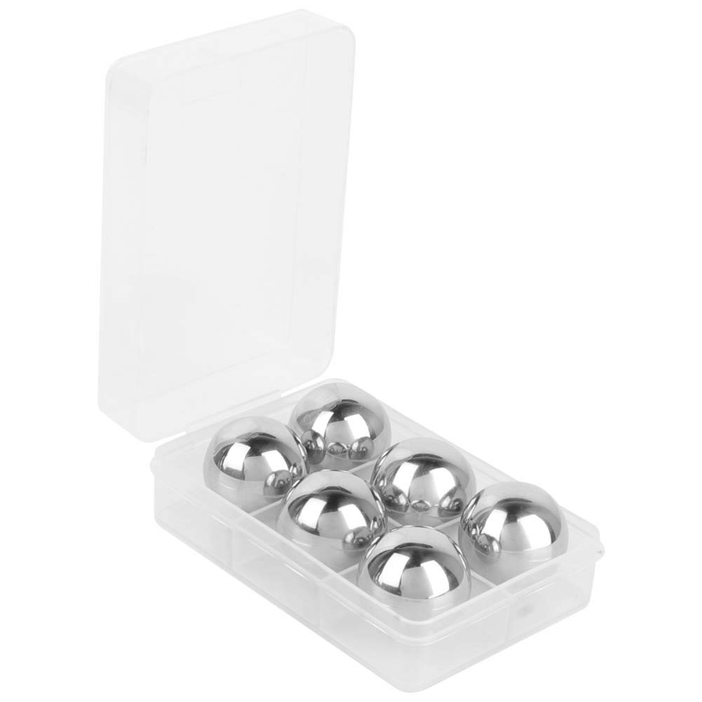 6Pcs Stainless Steel Ice Cube Vodka Ice Stone Whiskey Vodka Stones Ball Ice Chiller Stone Beer Wine Cooling Bal