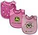John Deere Baby Newest J-SZ422PN Bib Set, Pink/Magenta, One Size
