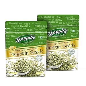 Happilo Premium Roasted Pumpkin Seeds for Eating 200g each (Pack of 2), Lightly Salted for Healthy Diet, Immunity…