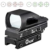 CVLIFE Red & Green Dot Sight 4 Reticles Reflex Sight ON & Off Switch for 20mm Rail Mount