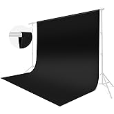 10x10ft Black Backdrop Curtain Photo Backdrop Curtain for Photoshoot Pure Photo Studio Backdrops Thick Polyester Fabric Black