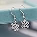 Snowflake 925 Sterling Silver High-Polished Drop Dangle Earrings Gift for Women (Hook Earrings)