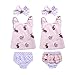 3pcs Baby Girls Rabbit Printed Cross Shirt+Ruffled Leaf Short Pants+Headband Outfit Set (6-12M, Pink)