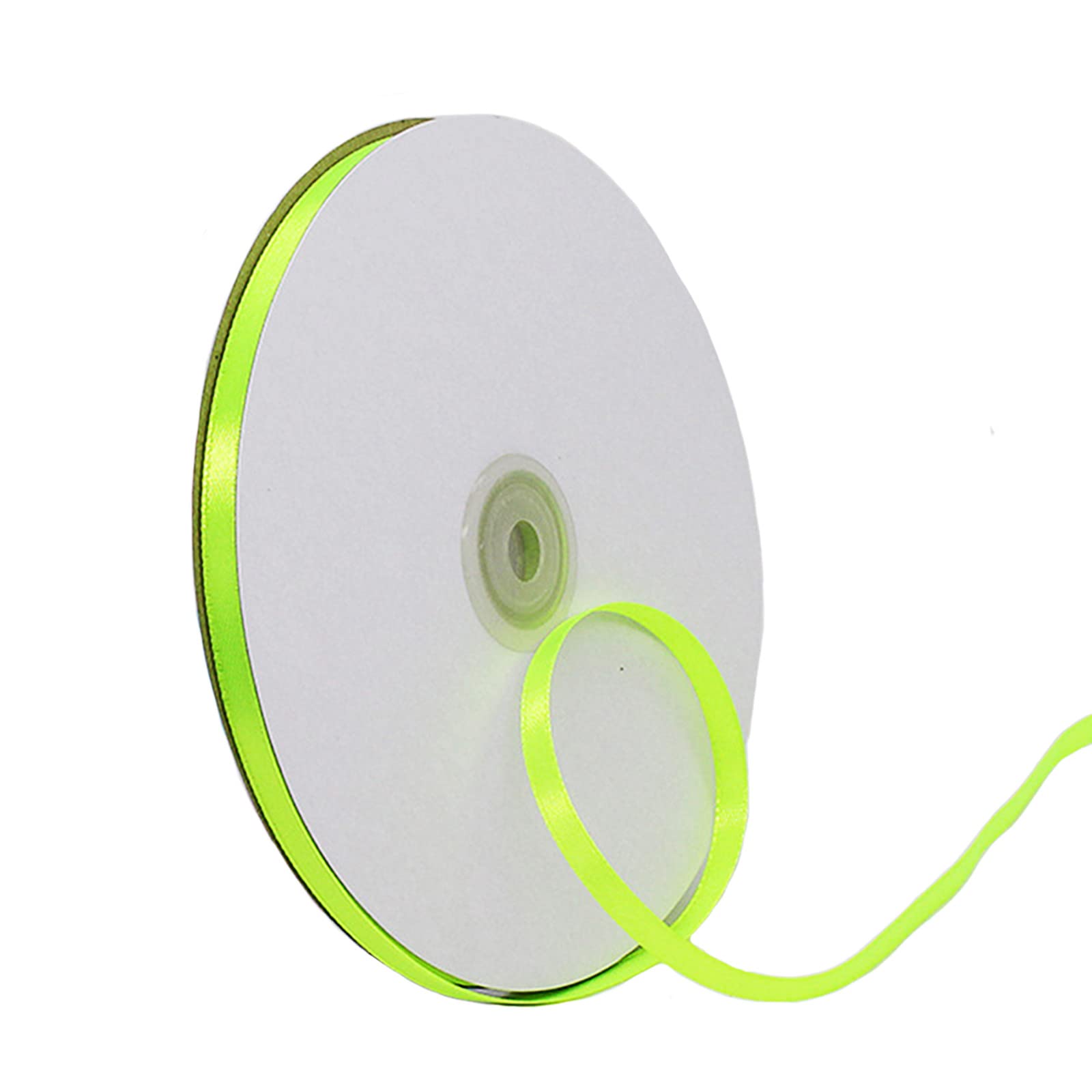 6mm Fluorescent Green Ribbon for Gift Wrapping,91m Fabric Thick Satin Ribbon Green Bow for Gift Wrapping,Ribbons for Balloons,Crafting,Bouquets,Wedding, Car,Presents,Cake,Christmas Party Decorations — image 1