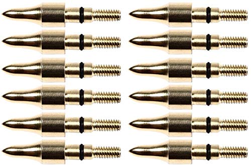 Namvo 12pcs 100grn Black Screw in Practice Broadheads Arrowheads, Archery Bullet Field Points, Small Game Crossbows Compound Bows Arrow Tips for Targeting Practicing Hunting Gold