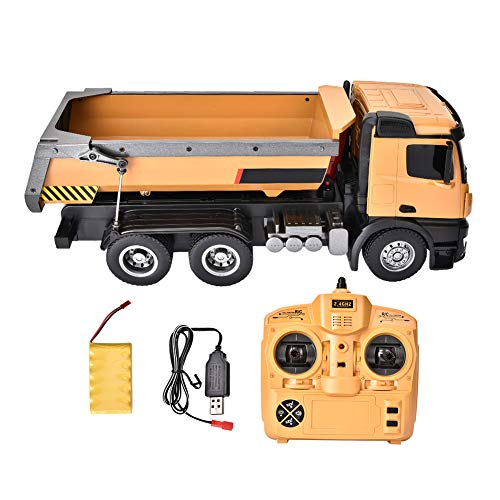 1573 1:14 RC Truck Remote Control Dump Truck Engineering Car Model Toy 10-CH Remote Control Dump Truck RC Dump Truck Toy