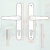 Bwintech 1 Set White UPVC Door Handle 92mm 210mm 243mm Plate Length view 2